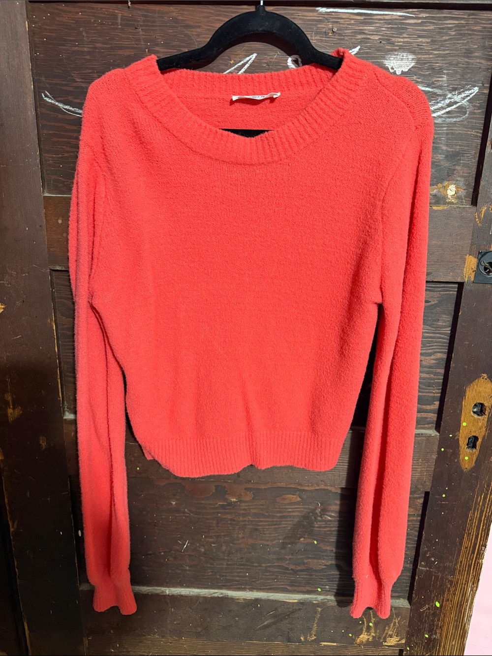 Double Zero Coral Red Crewneck Sweater